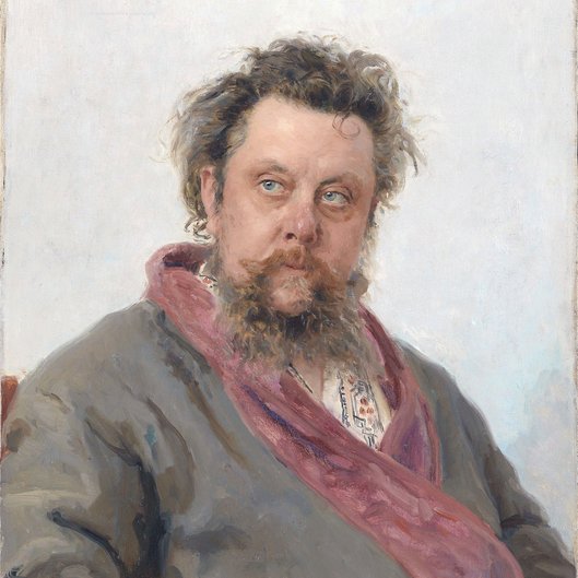Modest Moessorgski door IIliá Repin Wikimedia Commons